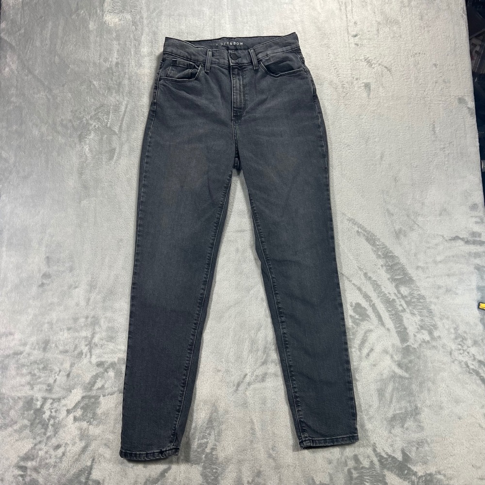 Mott & Bow Mom Jeans Womens 27x28 Black Excellent High Rise Tapered Leg‎ Denim